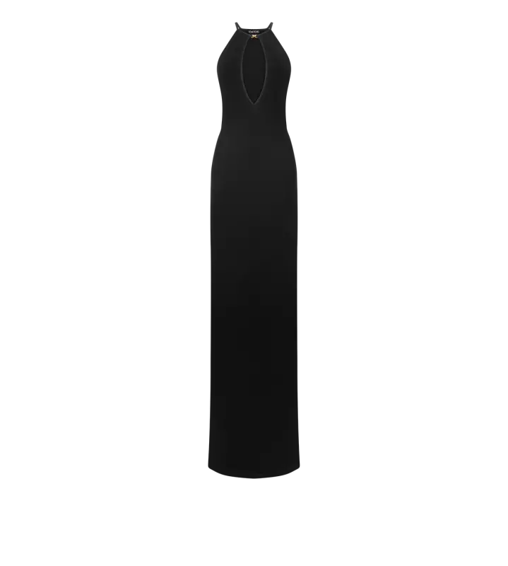 HALTERNECK EVENING DRESS WITH CUT OUT online